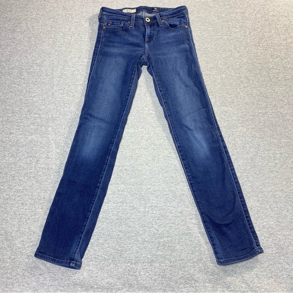 Ag Adriano Goldschmied Denim - AG Stilt Cigarette Leg Jeans Women 25R Blue Skinny Low Rise Stretch Casual Denim